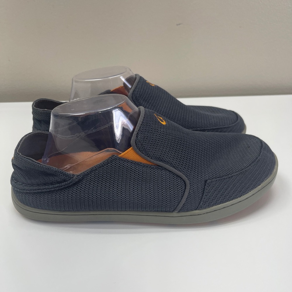 OluKai Nohea Mesh Mens 9.5 Grey Slip On Loafer Comfort Shoes 10188-4242